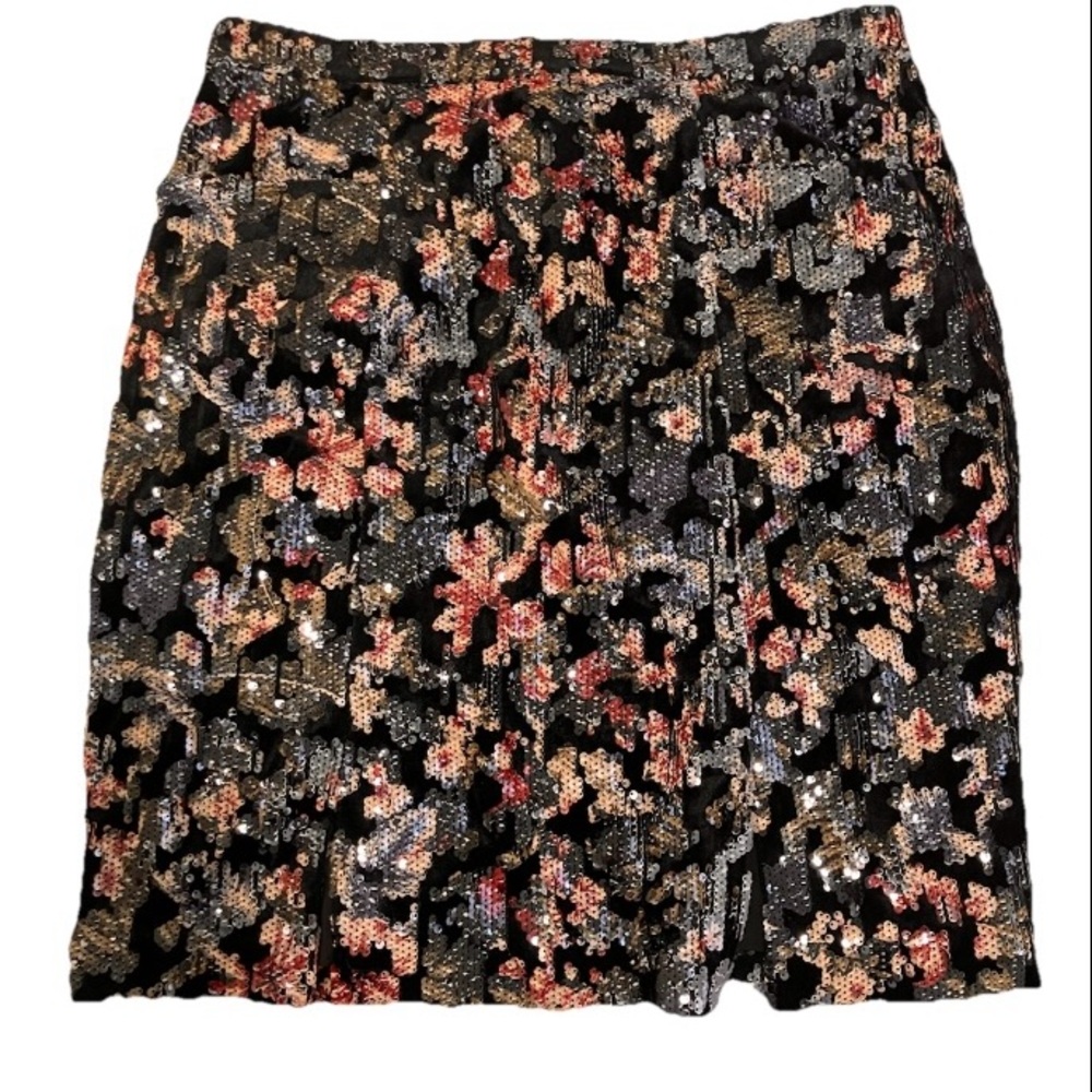 Badgley Mischka Sequin Velvet Skirt